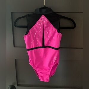Gk child large pink leotard gymnastics